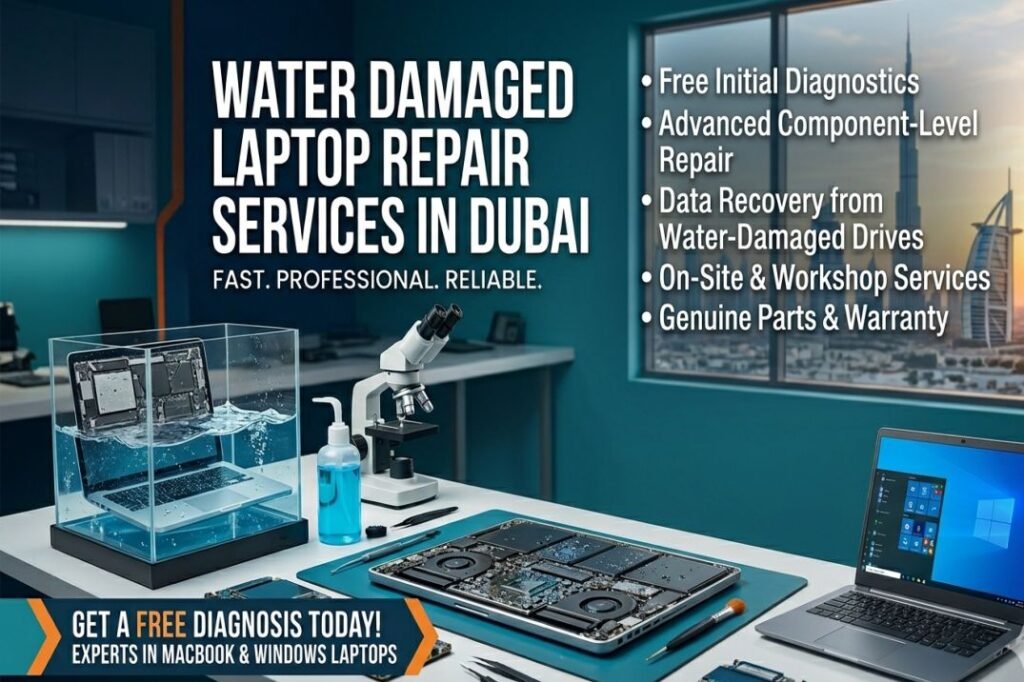 Water Damaged Laptop Repair Services in Dubai