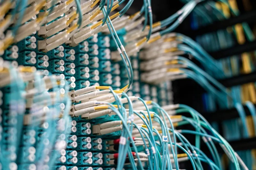 Structured network cabling and switch setup in a Dubai Marina commercial office