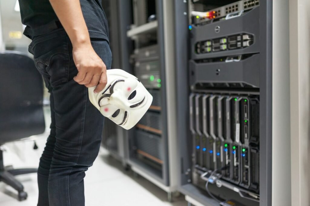 Fortinet FortiGate firewall installed in a Dubai Media City office server rack