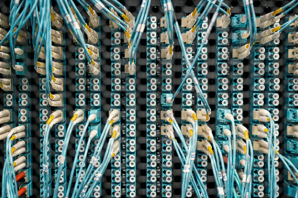 Structured network cabling and managed switch setup supporting Fortinet firewall in JLT office