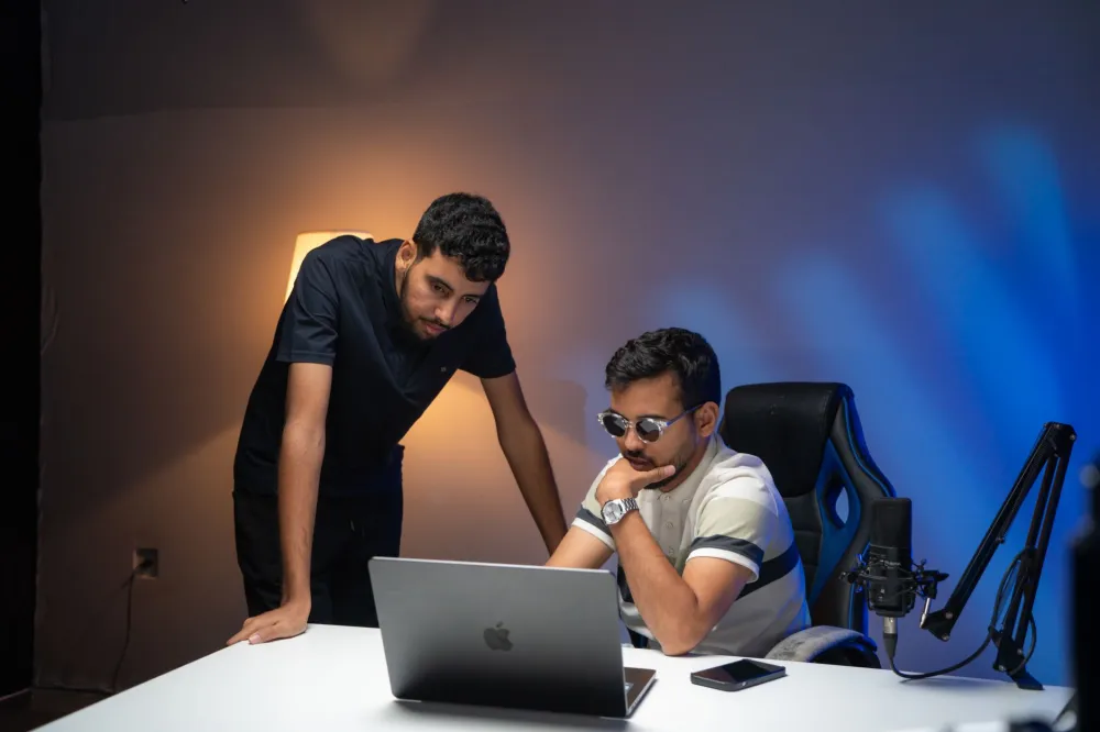 Business team using computers after professional IT support setup in a Dubai office