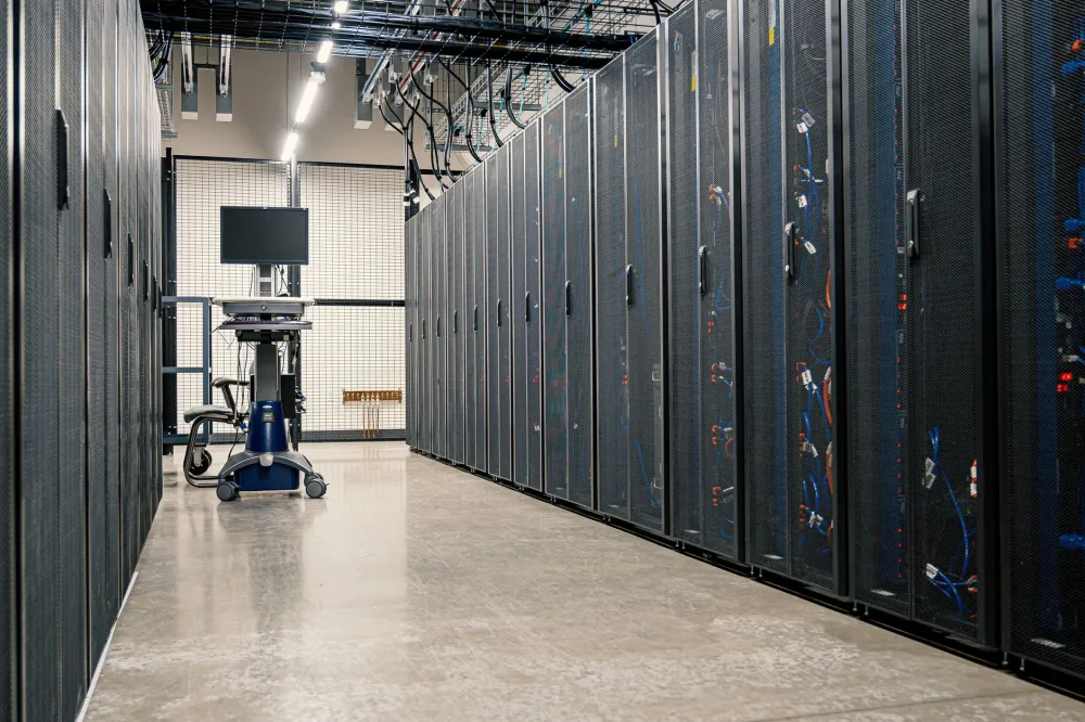 Business server room network rack setup managed by an IT services provider