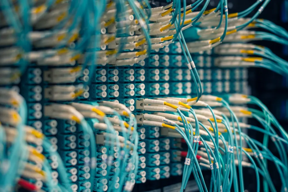 Structured Cat6 network cabling and patch panel installed in a Dubai office