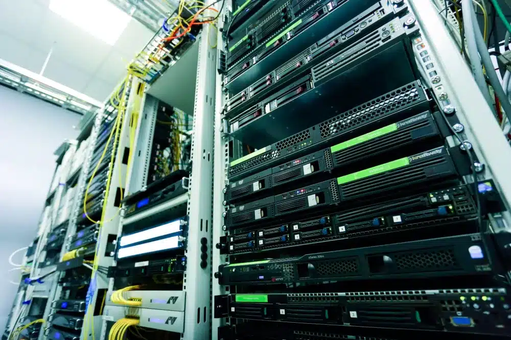 Small server room setup in a Downtown Dubai commercial office building