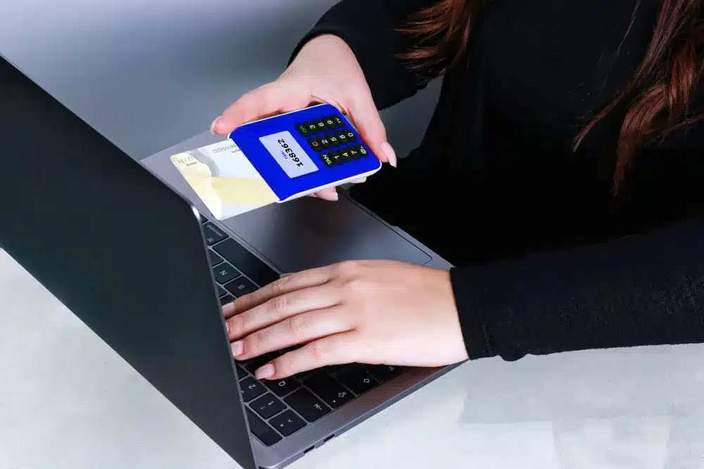 Remote worker securely accessing office network via VPN on laptop in Dubai
