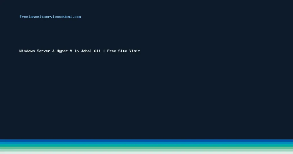 Windows Server rack setup for Hyper-V virtualization in a Jebel Ali office